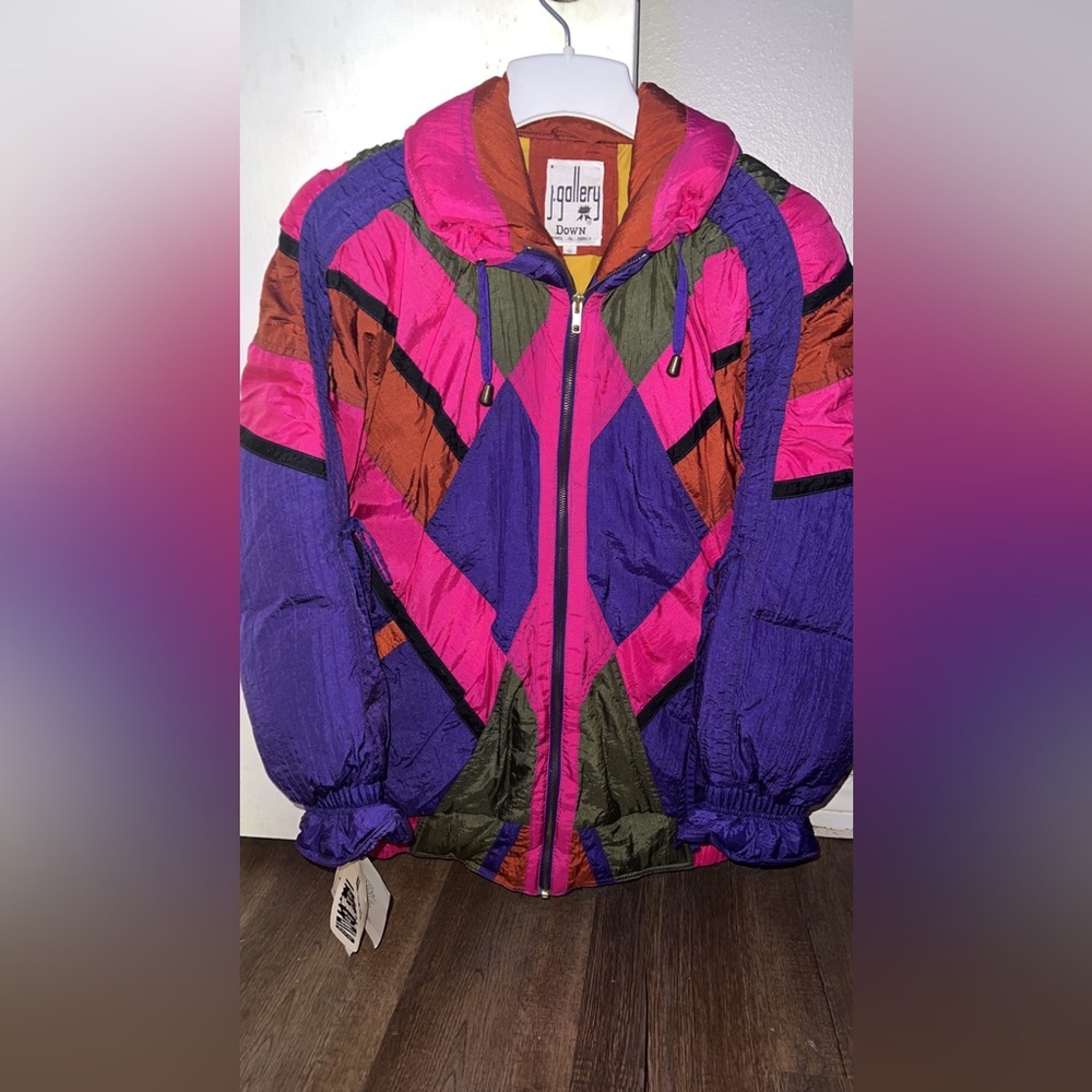 Vintage J Gallery Down Colorblock Ski Jacket Small